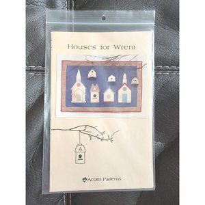 1991 Acorn Patterns Quilting Applique Sewing Pattern "Houses for Wrent" 11" x17"